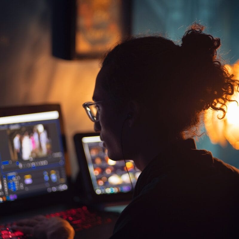 man using laptop computer