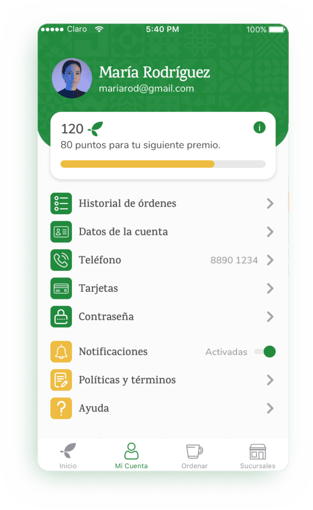 Casa del Café - App Screen 12