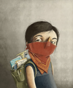 Obra de Kaiz, Niña limpia vidrios